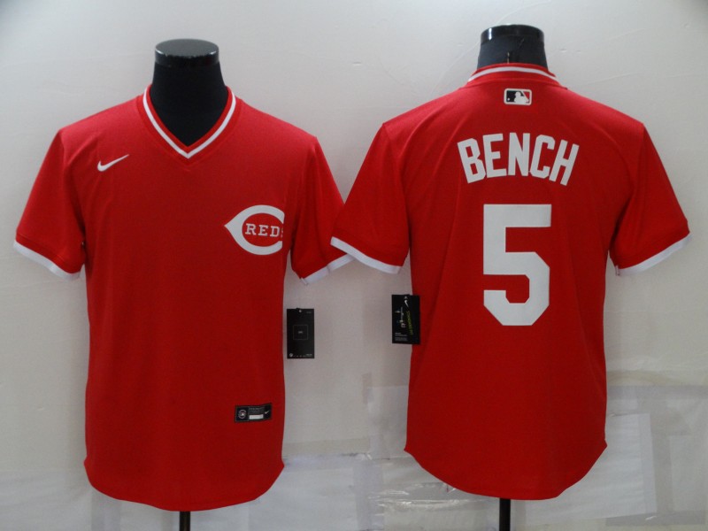 Men's Cincinnati Reds #5 Johnny Bench Red Stitched Baseball Jersey Men's Cincinnati Reds #5 Johnny Bench Red Stitched Baseball Jersey